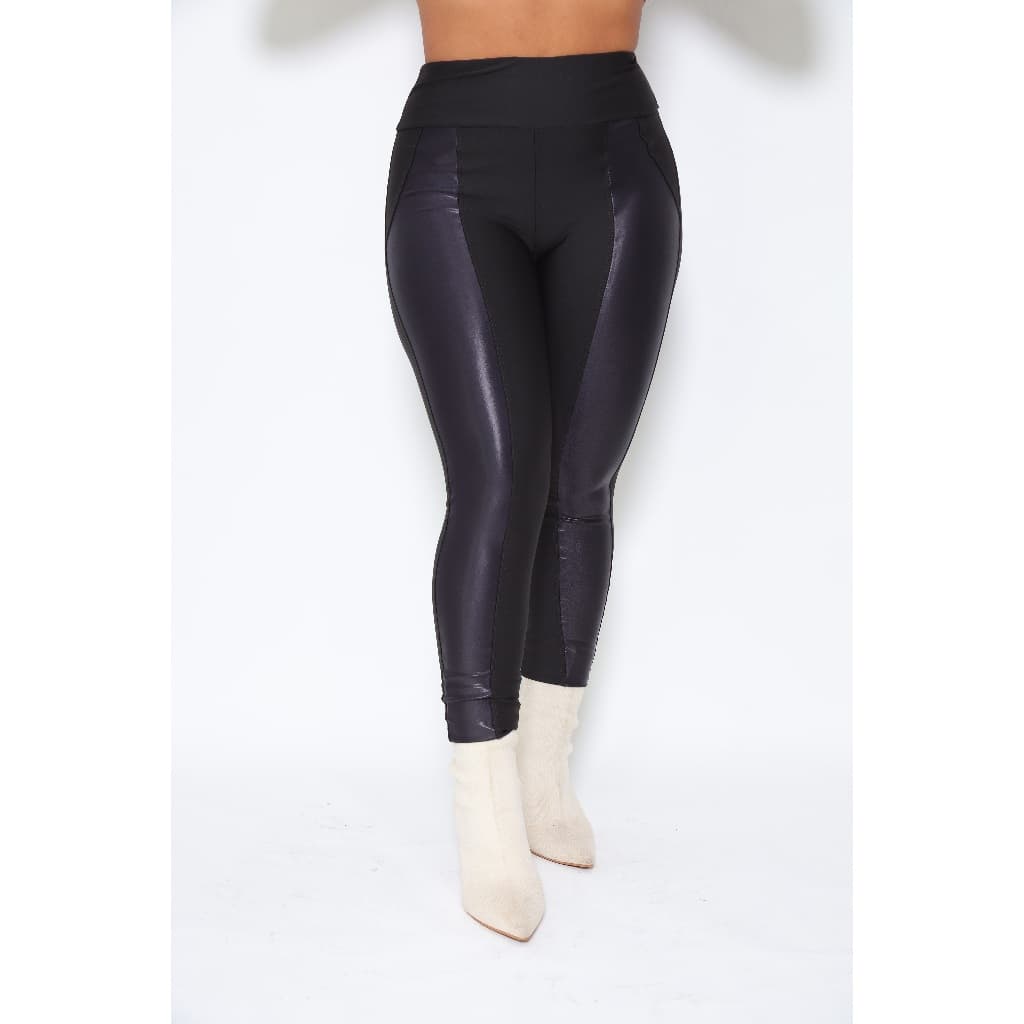 Calça Legging Montaria Feminino Flanelada Peluciada Inverno Zero Transparência Suplex Felpado Detalhe Cirre