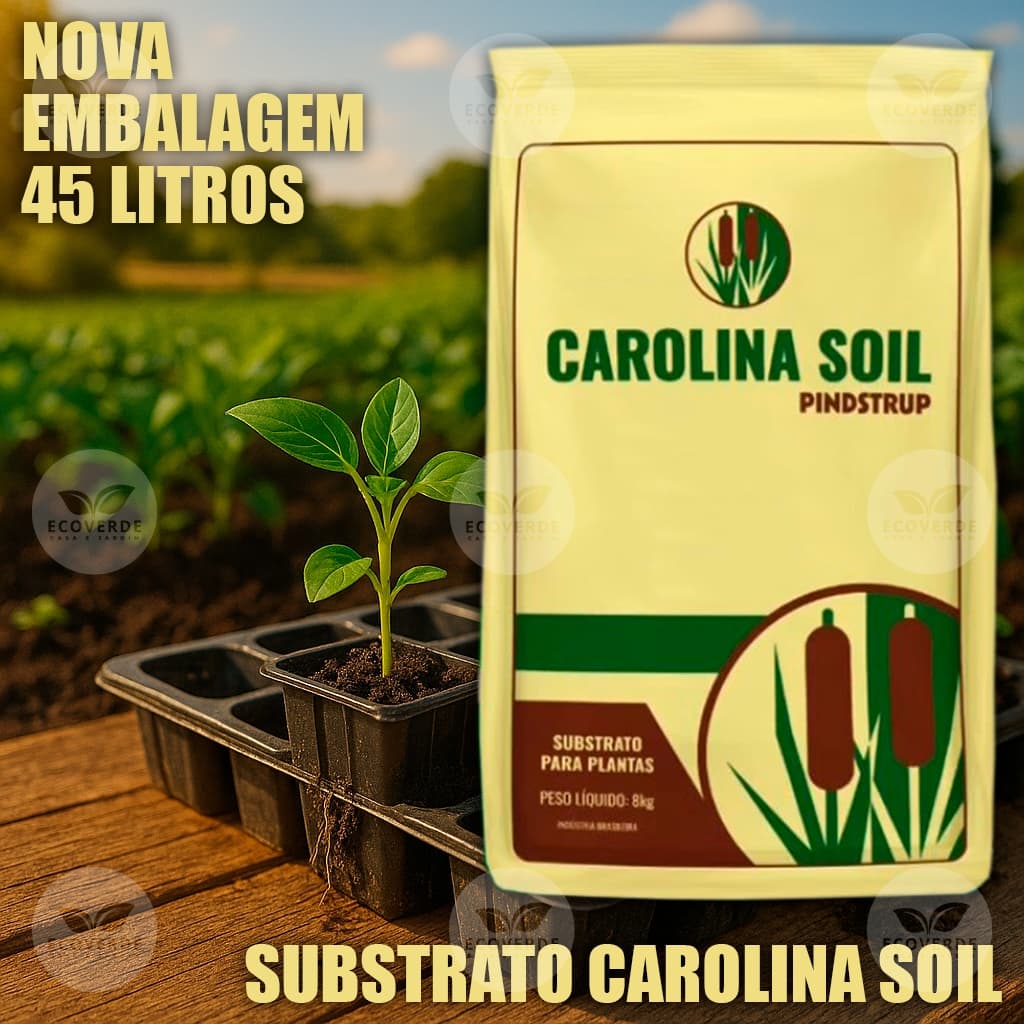 Substrato Carolina Soil Formulação Completa 35H LXXXVI - 45 Litros 8 kg Para Plantas Hortas Mudas