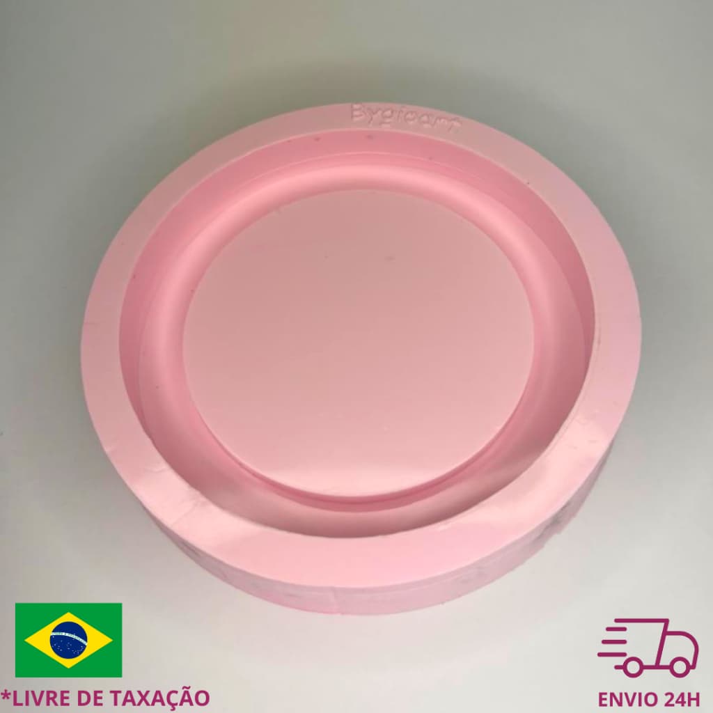 Molde silicone redondo borda porta copos bandeja resina epóxi artesanato copo eternização bisquit