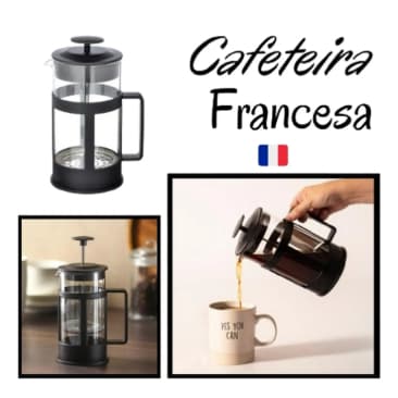 Cafeteira Prensa Francesa 600 á 350 ml de plastico e Vidro Cremeira para Café Leite Filtro removível