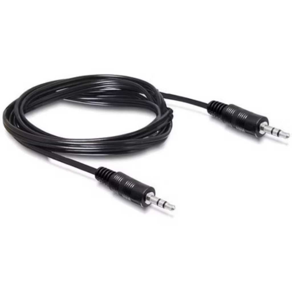 Kit 2x Cabo Auxiliar P2 x P2 st Stereo 1,8 MT Universal Reforçado Pc Som Auxiliar