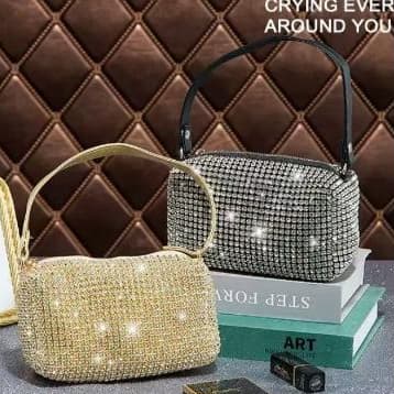 Bolsa de Strass/Brilho,Moda Elegante com Alça Transversal de Corrente( Alta qualidade )188-14