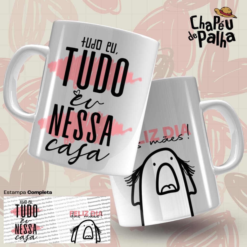 Caneca Dia das Mães Meme Engraçado Porcelana 325ml – Presente Criativo - Tudo Eu Nessa Casa