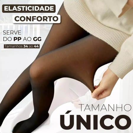 Meia-Calça Feminina Legging Térmica Forrada Peluciada de Lã Super Elástica Slim