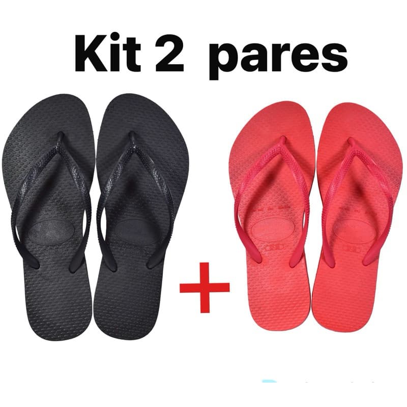 2 Pares Chinelo Feminino Kit Leve Mais Pague Menos