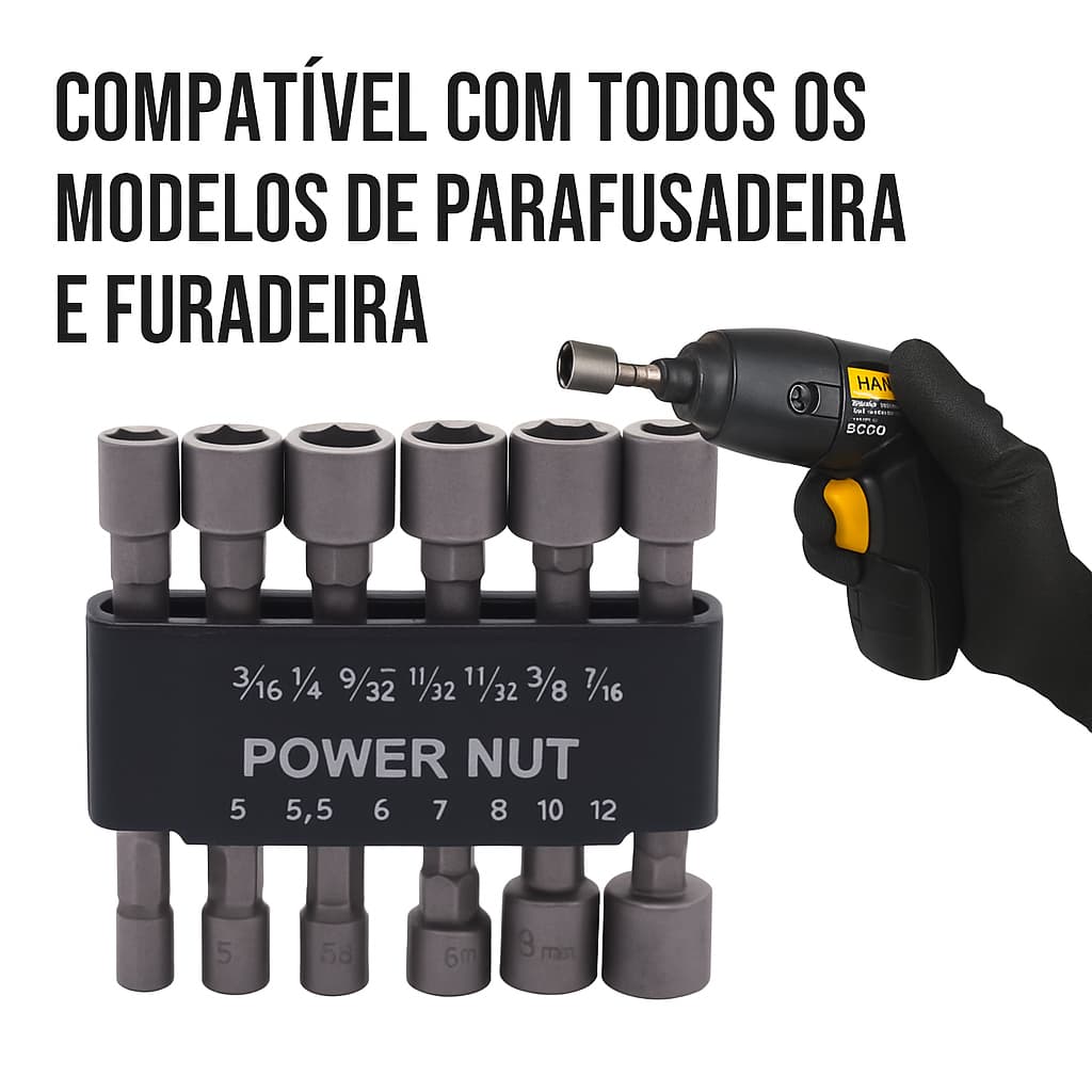 Jogo Bits Canhão Soquete 14 PC para parafusadeira furadeira