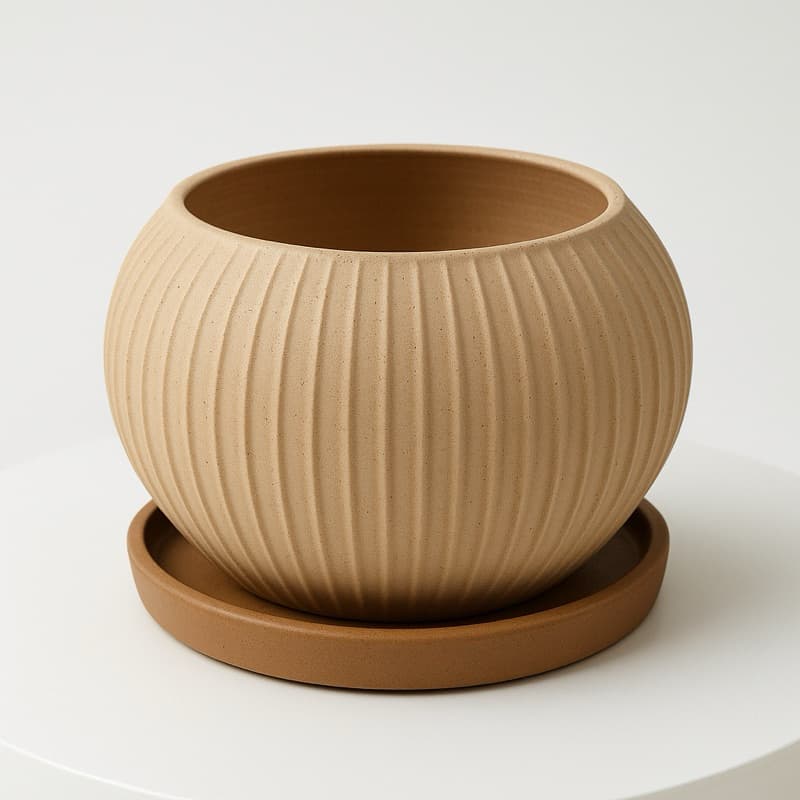 Vaso Decorativo Redondo em Impressão 3D – Design Moderno e Elegante para Plantas