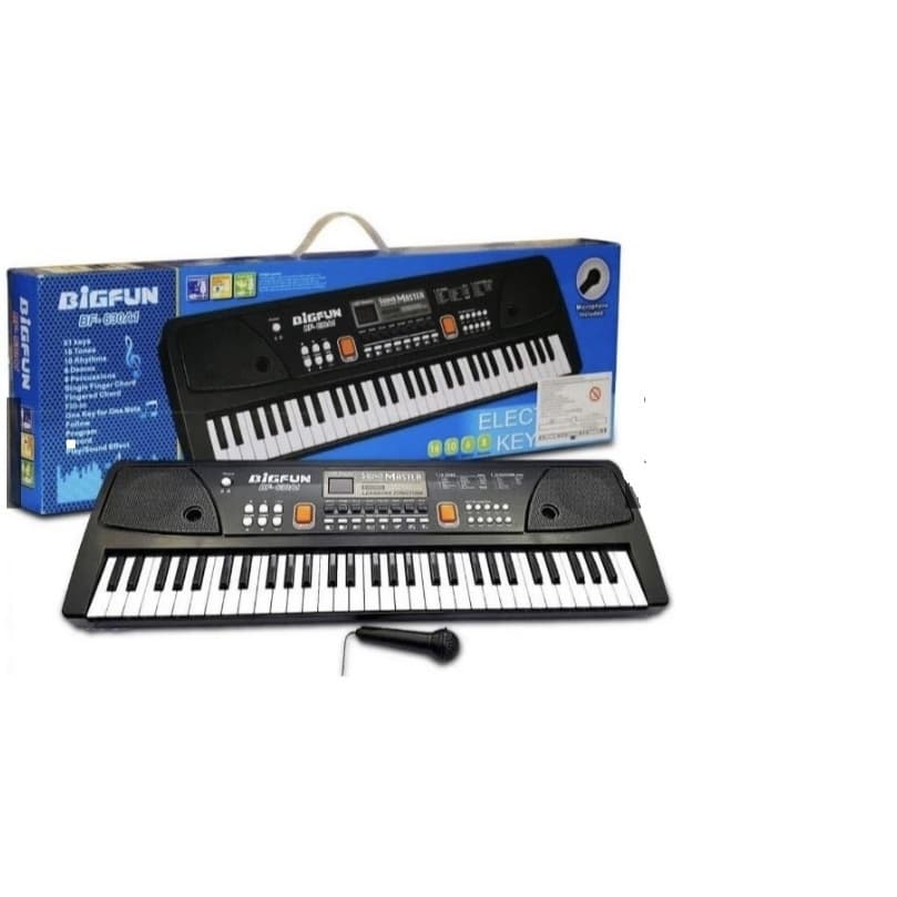 Teclado Eletrônico Piano Órgão 61 Teclas + Microfone + Cabo USB Bf-730a1