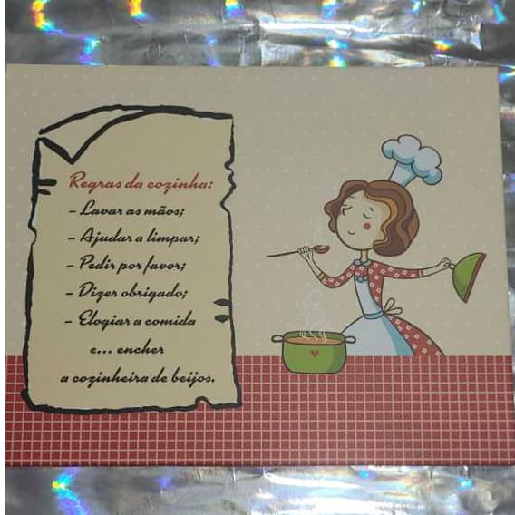 Placas Decorativas 23,5x19cm – Frases Cozinha, Café e Churrasco – Vinil Fosco