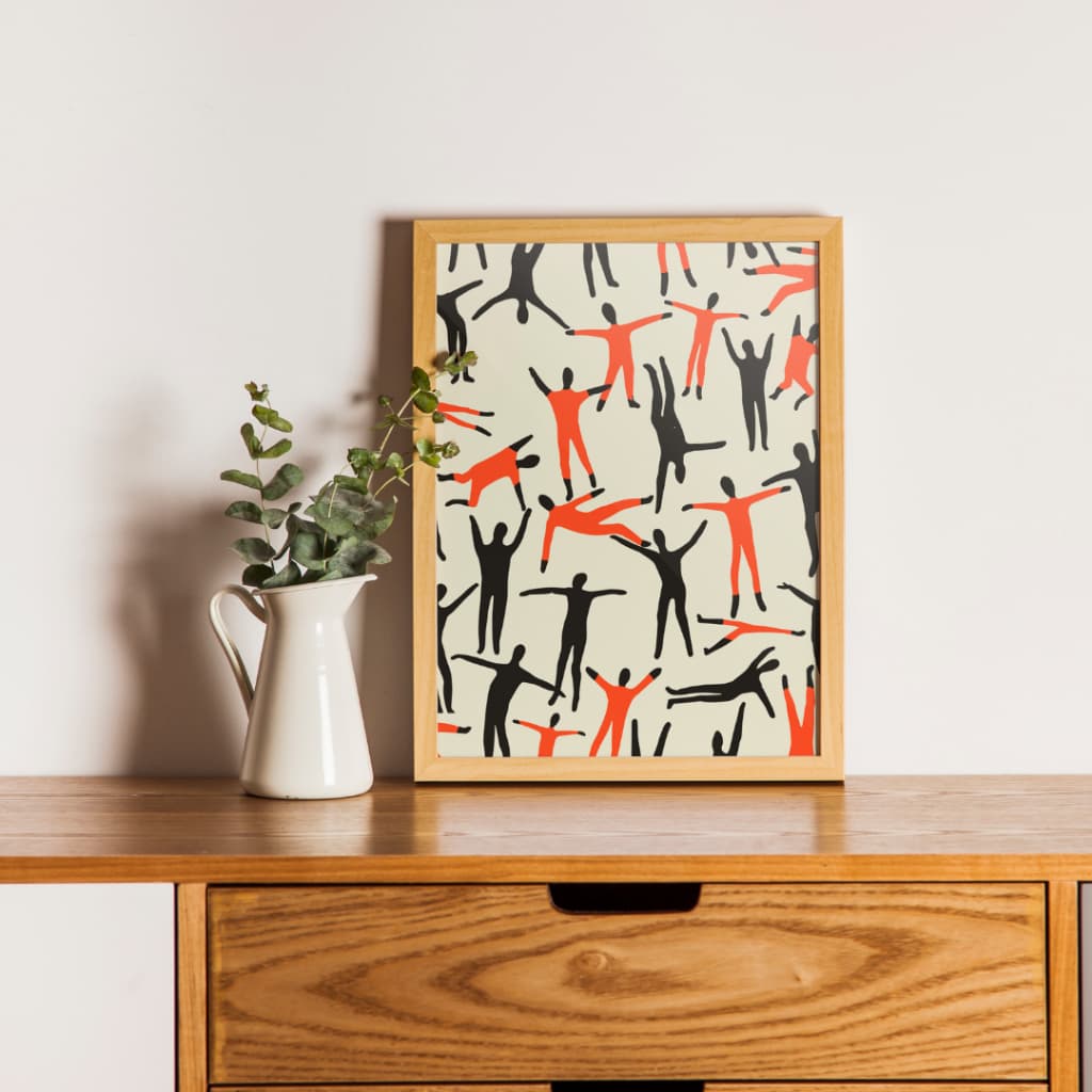 Quadro Decorativo com Moldura Falling Away em Madeira e Acetato Tamanho Grande A3 Decoração