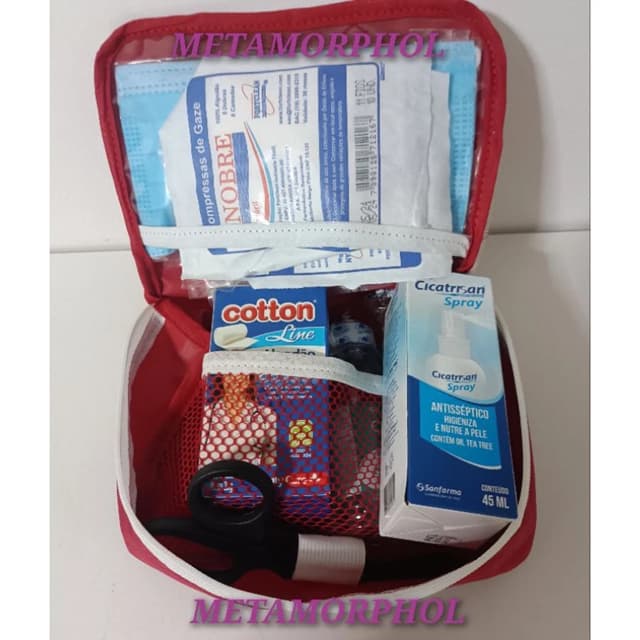 Kit de Primeiros Socorros com Bolsa Para Mochila de Emergência e todos lugares.