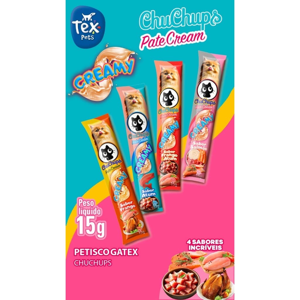 Patê Clean para Gatos ChuChups  - Petisco Gatos Natural Tipo Churu e Truly