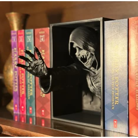 Suporte para livros Ghost | Encaixe de estante assustador com decoração literária - Dementador Harry Potter