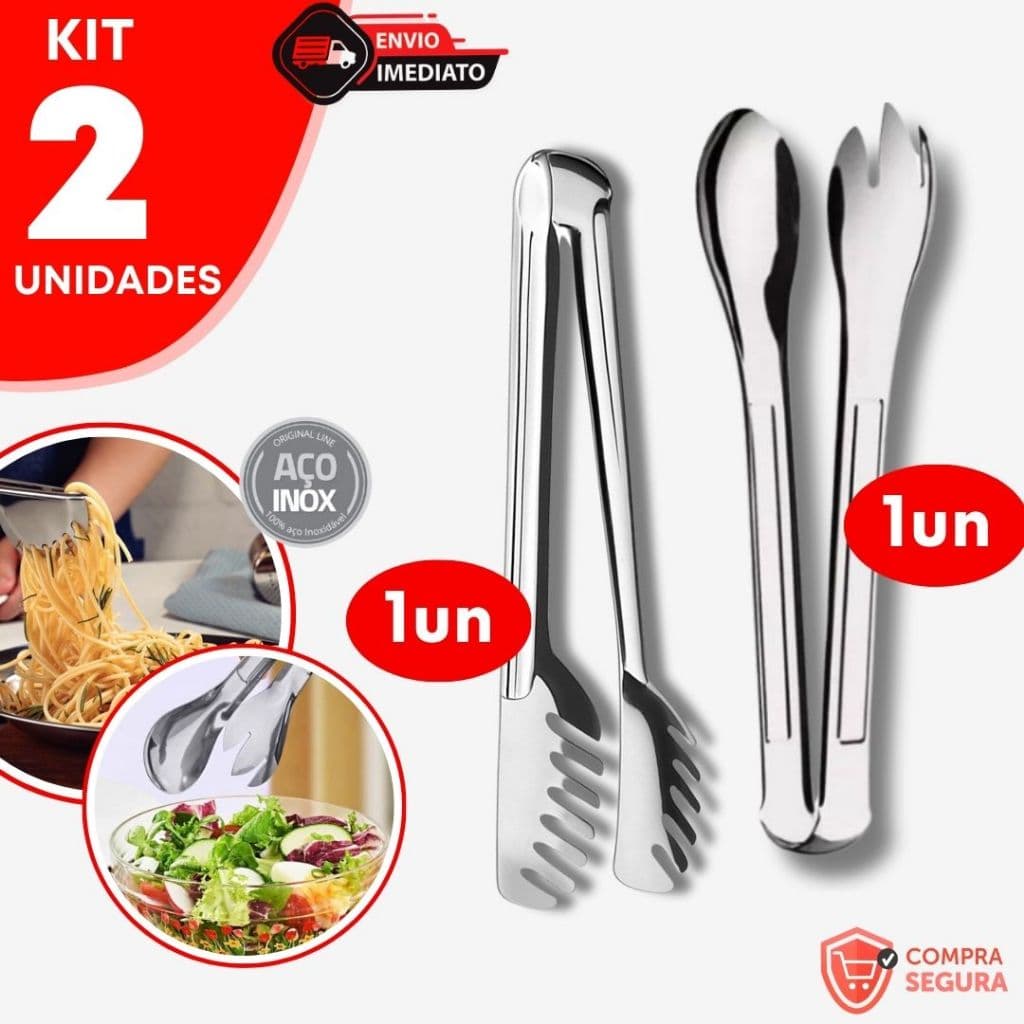 Kit 2 - 1 Pegador Massa + 1 Pegador Salada Profissional e Doméstico Cozinha Salada Legumes Buffet
