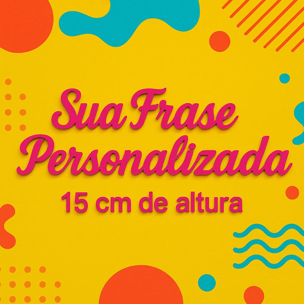 Frase Personalizada em MDF 3mm - Decoração 15cm Altura Preto Fosco