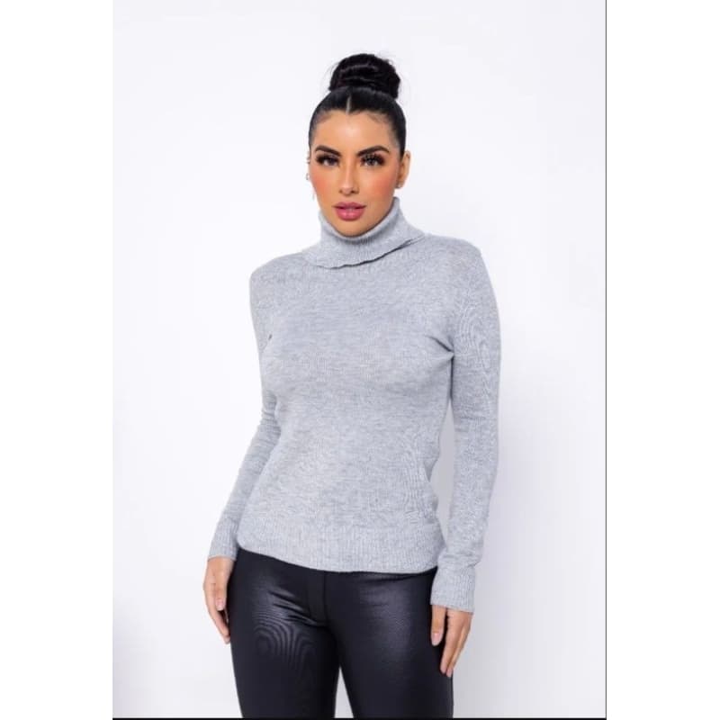 Blusa Feminina De Frio Manga Longa Cacharrel Gola Altatricô