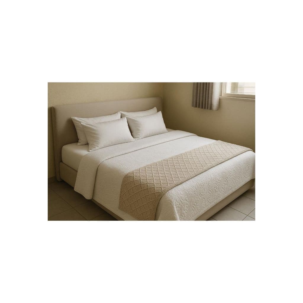 Peseira Manta Tricô Links Trabalhada Cama Casal e Queen Fio Ecológico Decoração Lupinacci Tricot