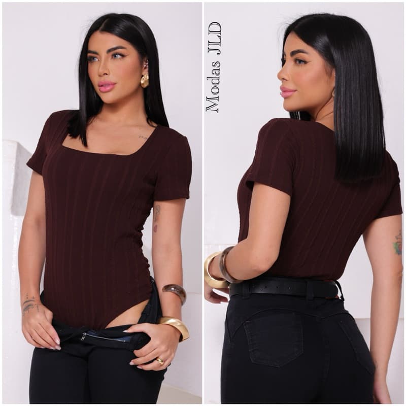 Body Femenino Decote Quadrado Manga Curta Tecido Rivana Premium_Moda Verão Tendência