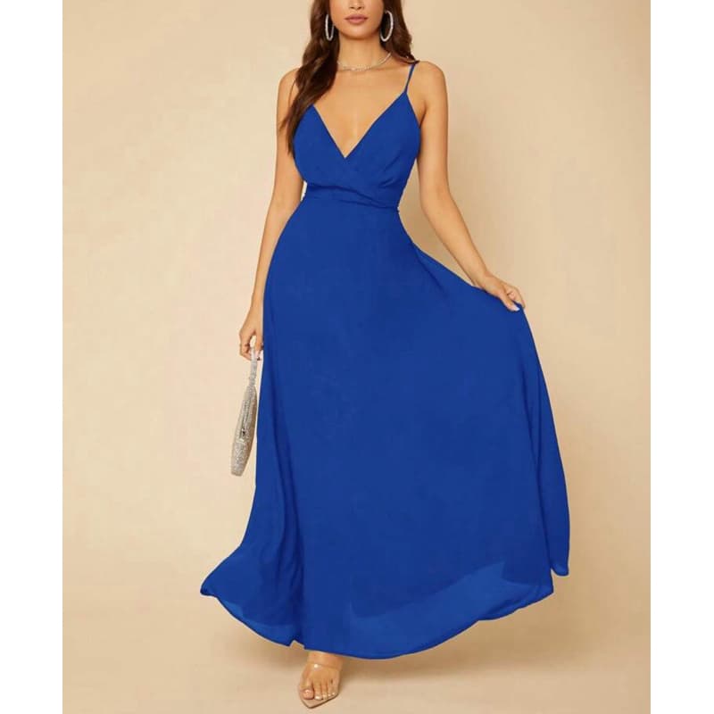 Vestido Feminino Longo de Festa Formatura Casamento Azul Royal