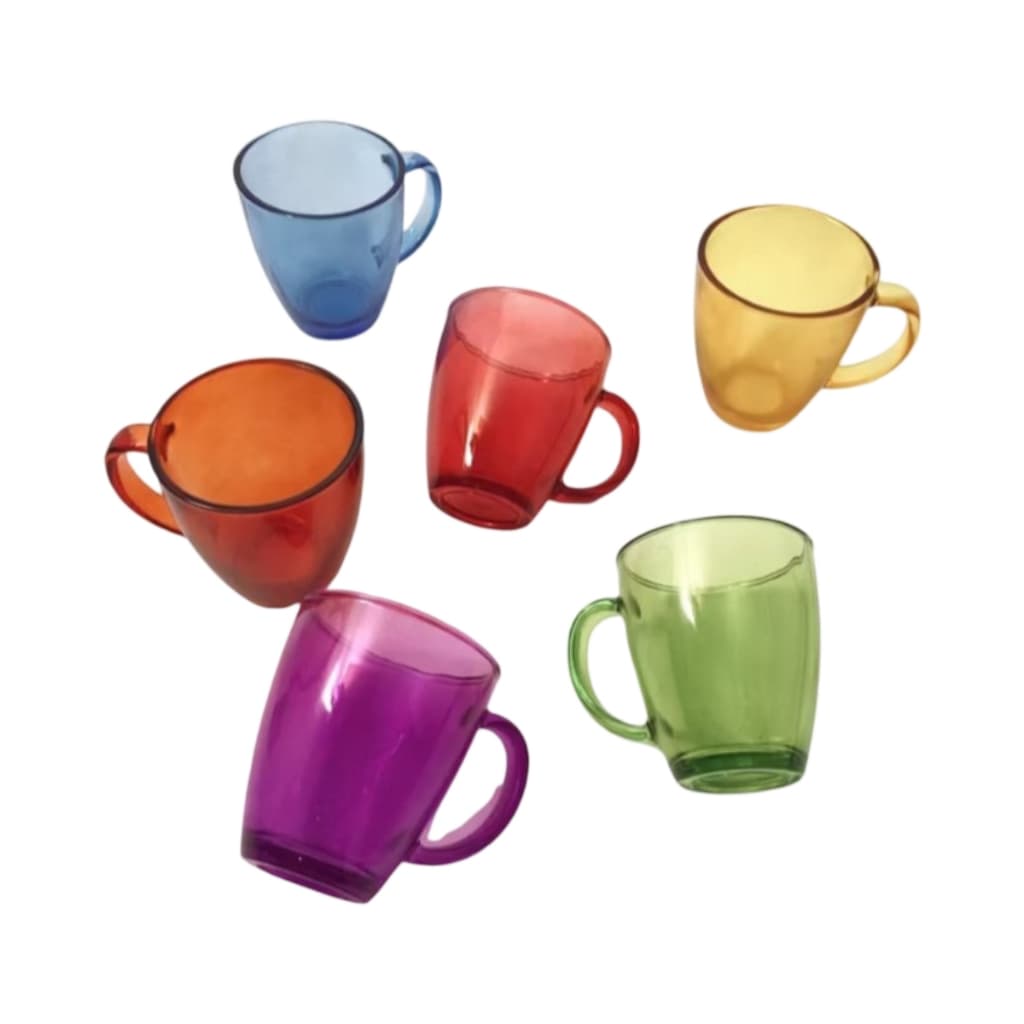 Canecas de Vidro Verona Colors 350ml Jogo com 6 Unidades