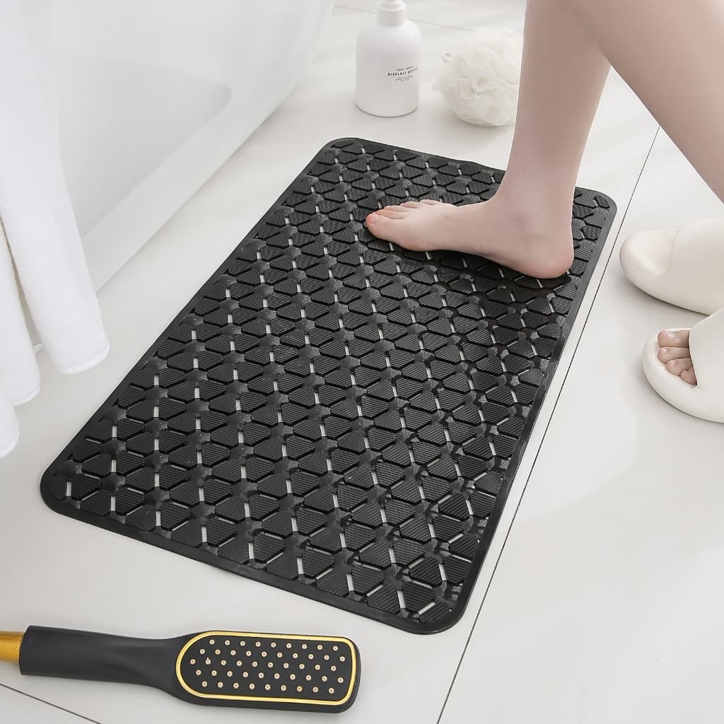 Tapete Para Box Cilicone Retangular Massagem Pés Relaxante Banheiro Antiderrapante Com Ventosa