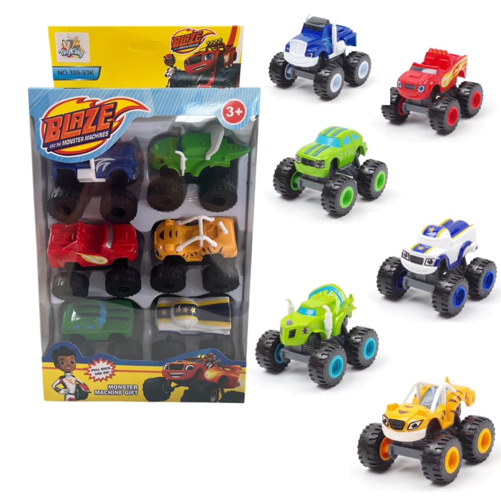 Kit Com 6 Carrinhos Blaze Monster Machine