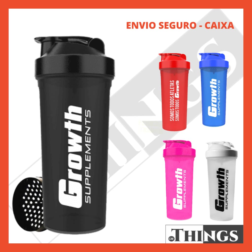 Coqueteleira Preta 600ml - Growth Supplements