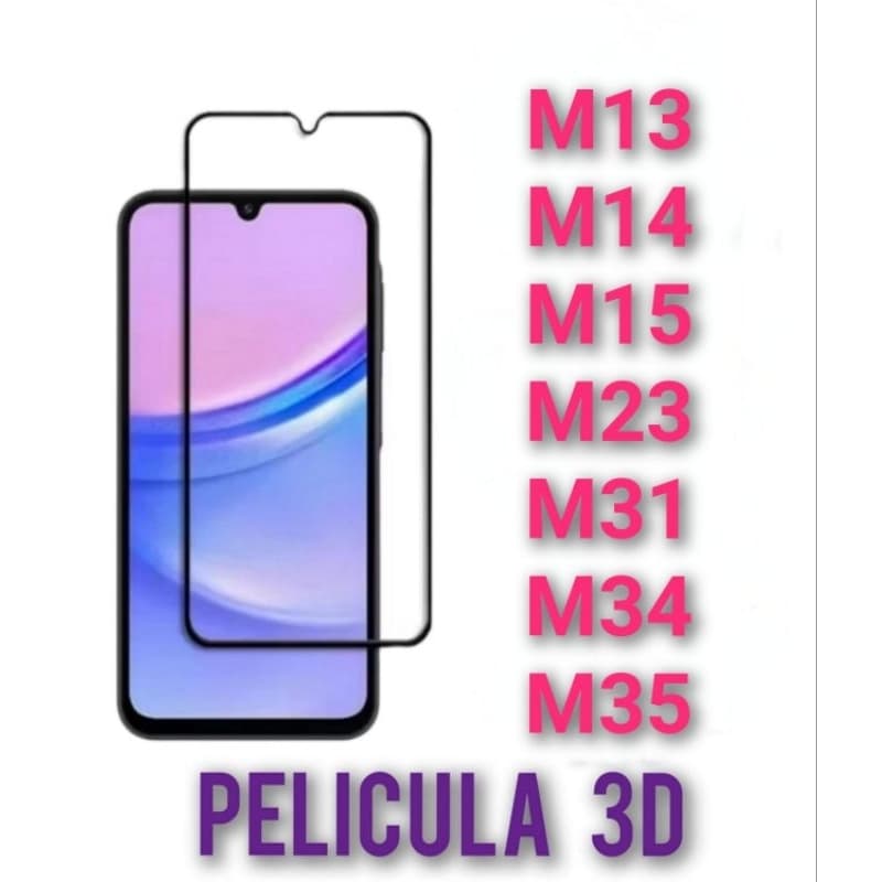 3D Película de Vidro Temperado Para seu Celular Galaxy M13/ M14/ M15/ M23/ M31/ M34/ M35