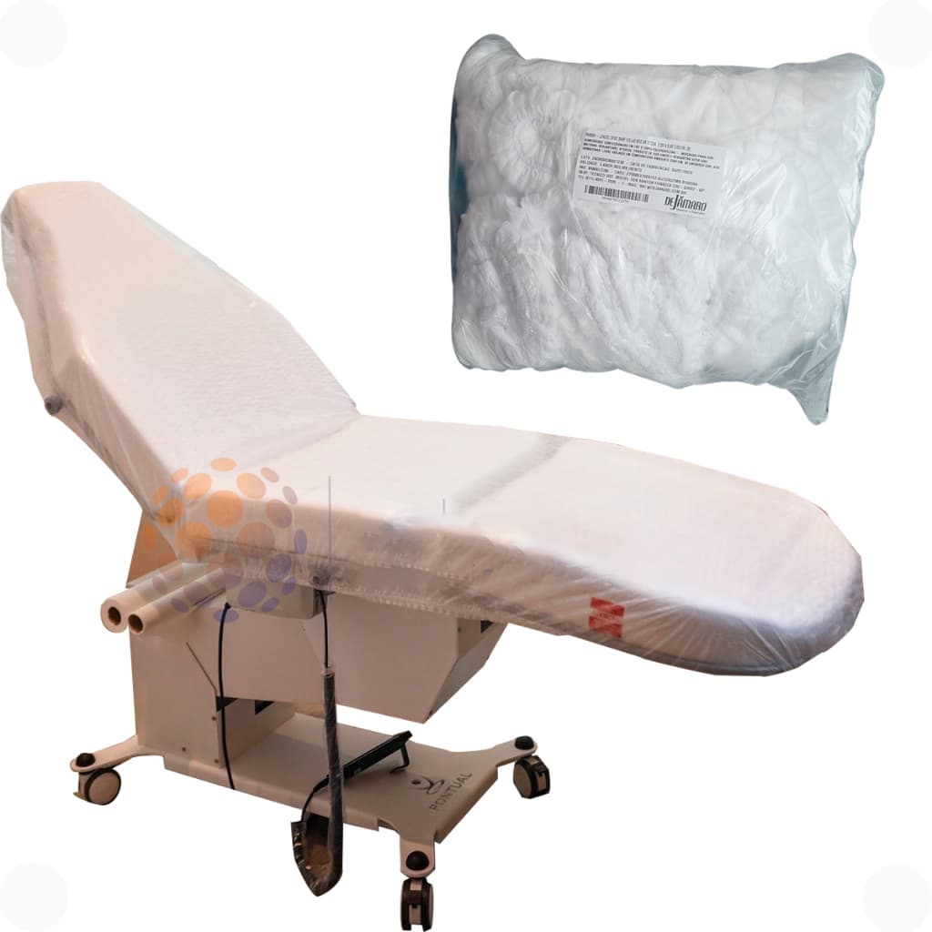 Kit 50 Lençol para Maca 2,00x0,90 Com Elastico TNT Branco Gramatura 15 Descartável Clinica Estética