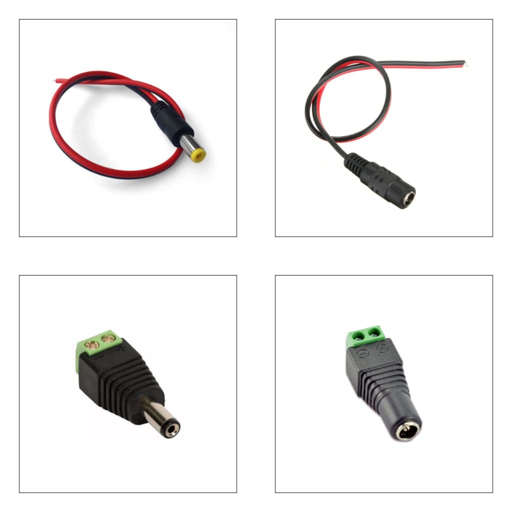 Conector Plug P4 Macho ou Fêmea Com Rabicho ou Borne Positivo e Negativo P/ Fita LED CFTV Alarme Som