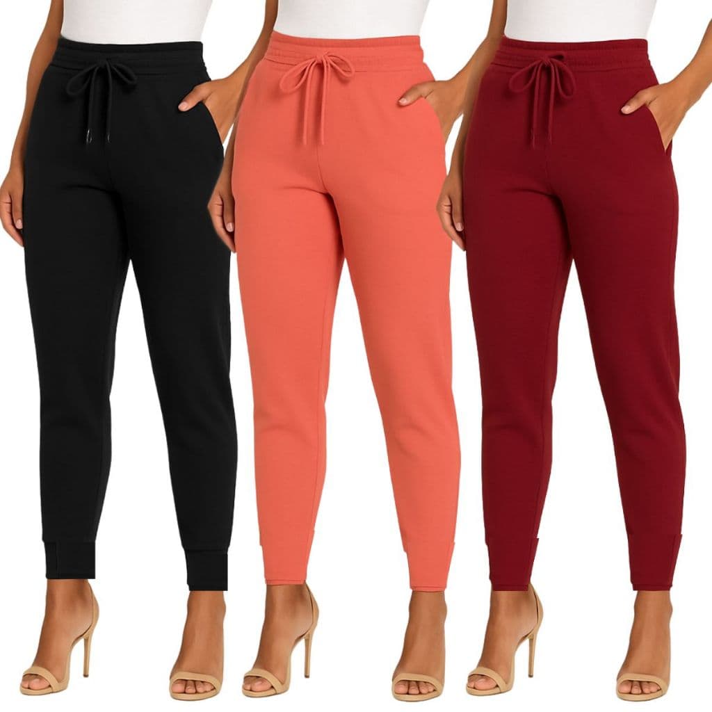 CALÇA FEMININA JOGGER COM BOLSO MALHA CREPE RIBANA
