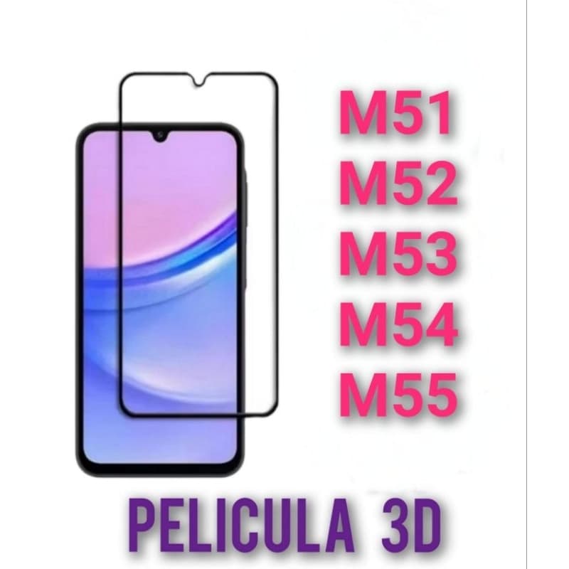 3D Película de Vidro Temperado Para seu Celular M51/ M52/ M53/ M54/ M55