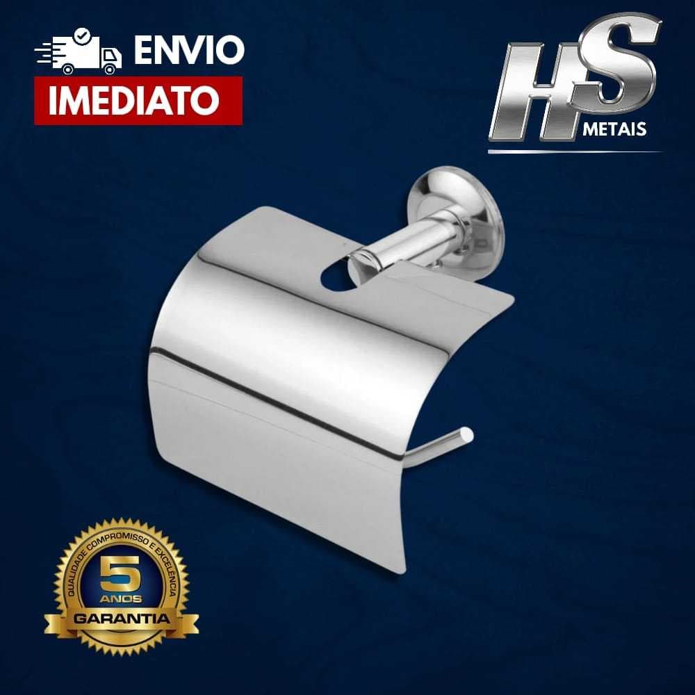 Papeleira Com Tampa Inox Porta Papel Higiênico Para Banheiro SUPORTE PAPEL