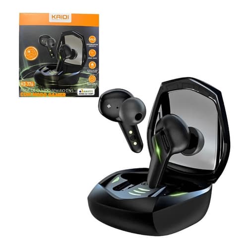 Fone De Ouvido Gamer KD-776 Bluetooth Sem Fio Academia Cor Preto