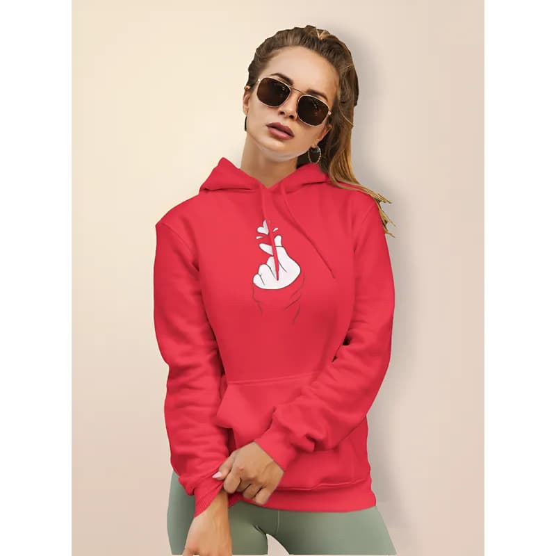 Moletom Canguru Feminino Flanelado Mão Coreana K-Pop Promoção