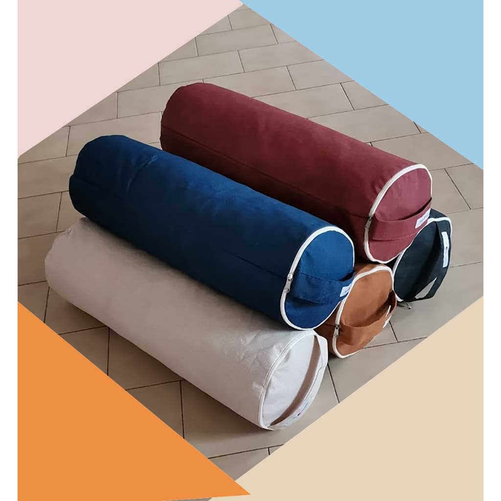 BOLSTER YOGA  CILINDRICO GRANDE TECIDO HIDRORREPELENTE DA KARSTEM Ø  ~ 22CM COMPR ~68