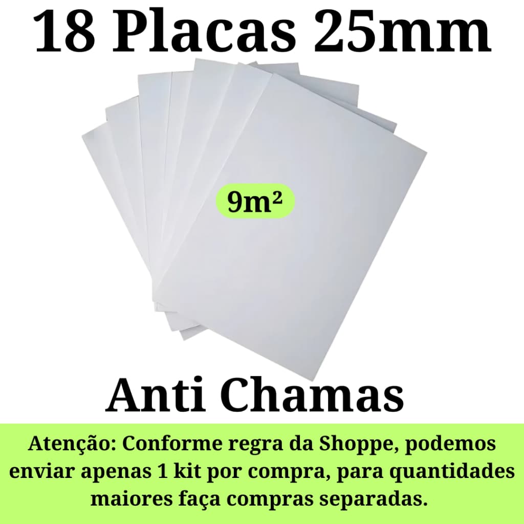 Kit 18 Placas de Isopor Forro Antichamas Isolamento Térmico  1000x500x25mm ( 2,5 cm )