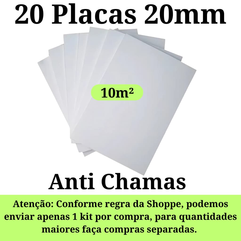 20 Placas de Isopor Forro Antichamas Isolamento Térmico  1000x500x20mm ( 2 cm )