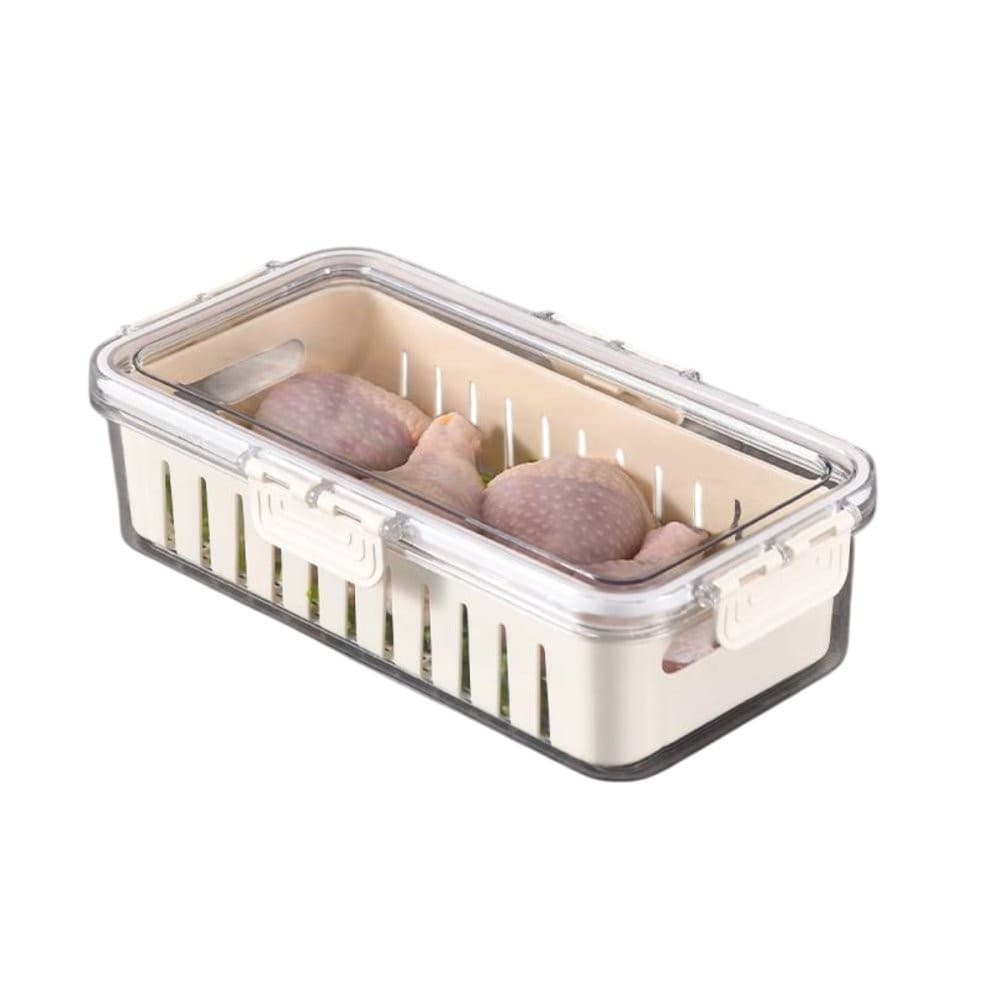 Cesto Organizador com Tampa Transparente para Geladeira 30,5x16x7,5cm
