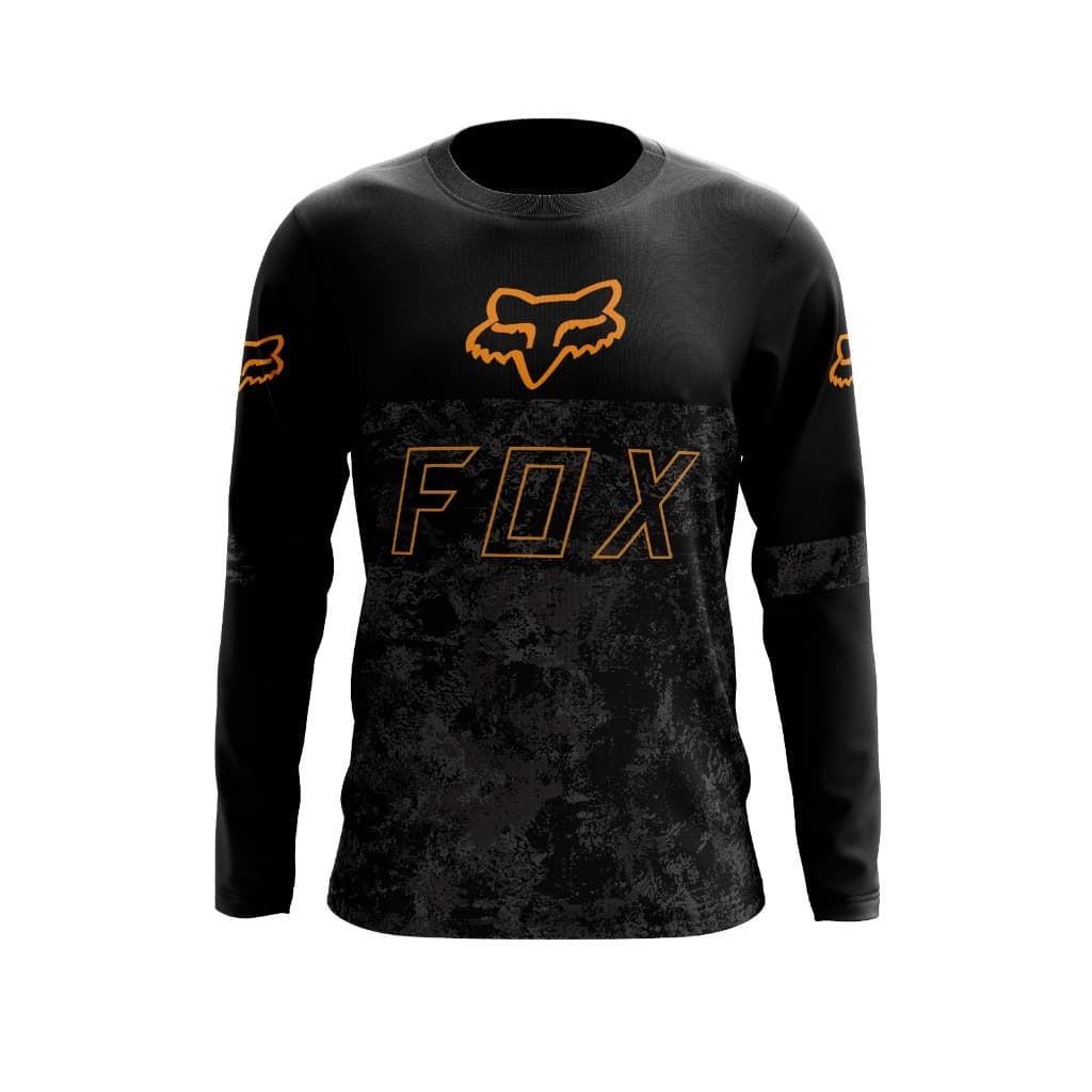 Camisa Para Motocross Fox Trilha Mtb Wear Unissex PRETA E CINZA 2025