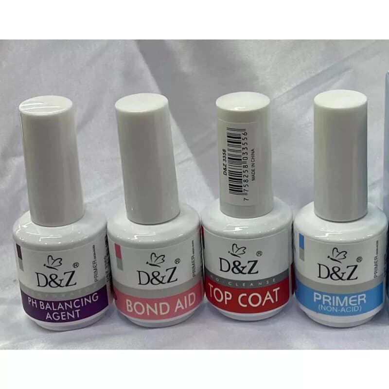 Kit Preparadores D&Z 15ml cada (4 itens) Unhas Gel Manicure