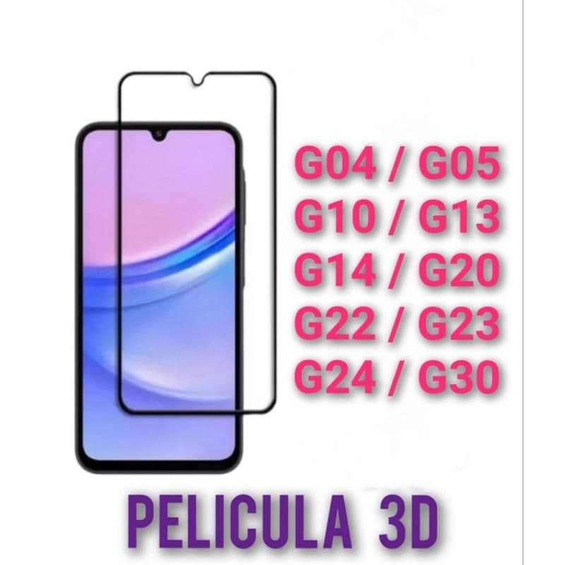 3d película de vidro temperado para seu celular g04, g05, g10, g13, g14, g20, g23, g24, g30