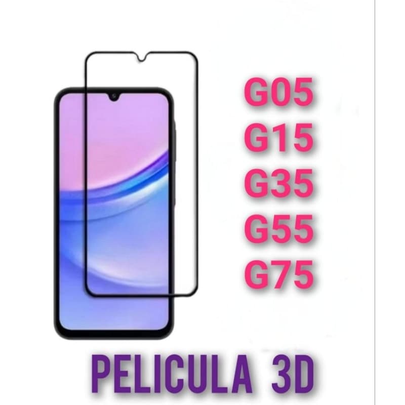 3d película de vidro temperado para seu celular g05, g15, g35, g55, g75