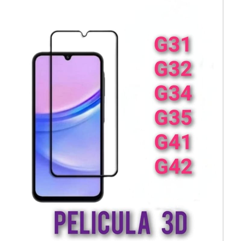 3d película de vidro temperado para seu celular g31, g32, g34, g35, g41, g42