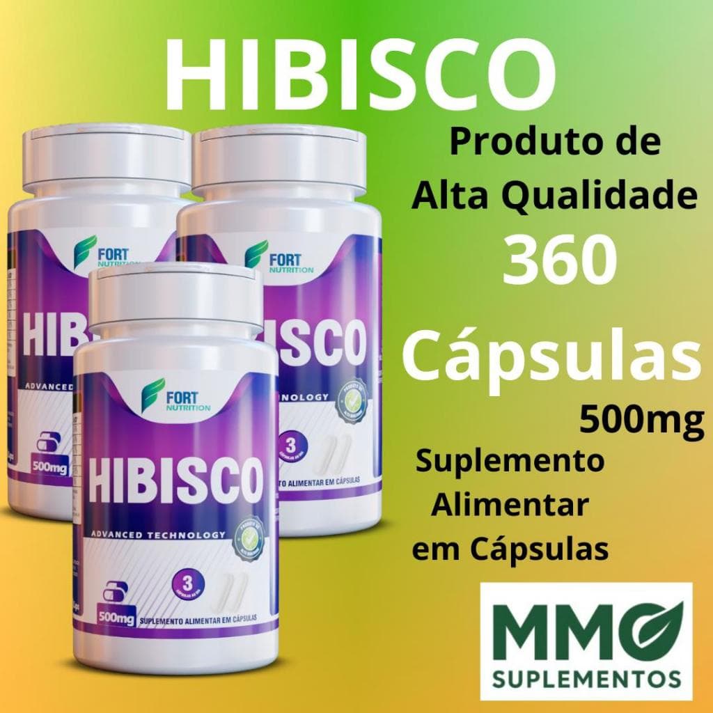 Hibisco - Suplemento Alimentar Natural - Puro - 120 Cápsulas - Alta qualidade