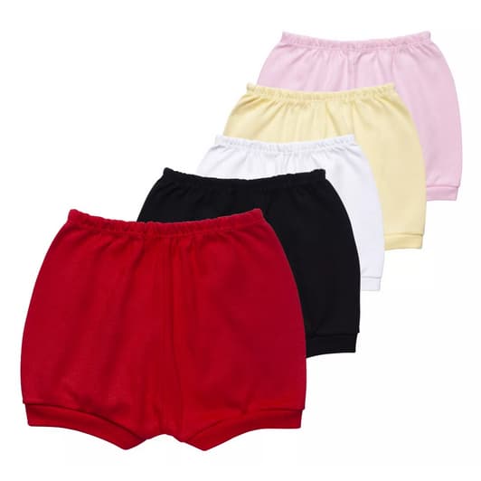 Kit 5 Tapa Fralda Short Bebê Menino Menina Algodão Premium