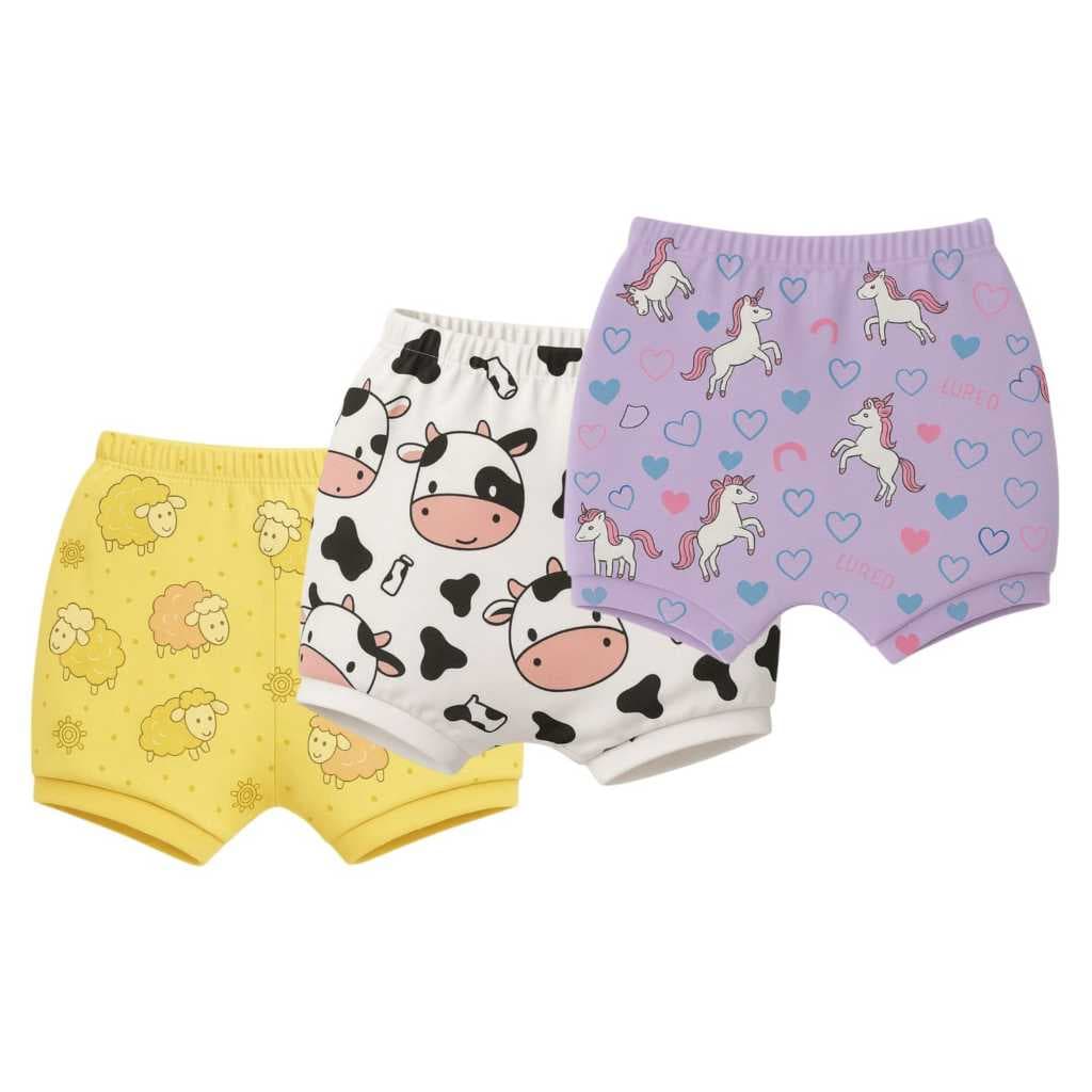 Kit 3 Tapa Fralda Short Estampado Bebê Premium Menino e Menina Estampa infantil Kids