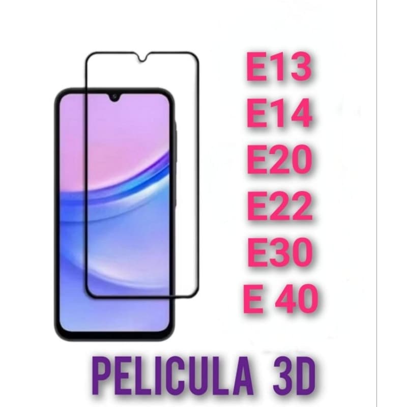 3d película de vidro temperado para seu celular e13, e14, e20, e22, e30, e40