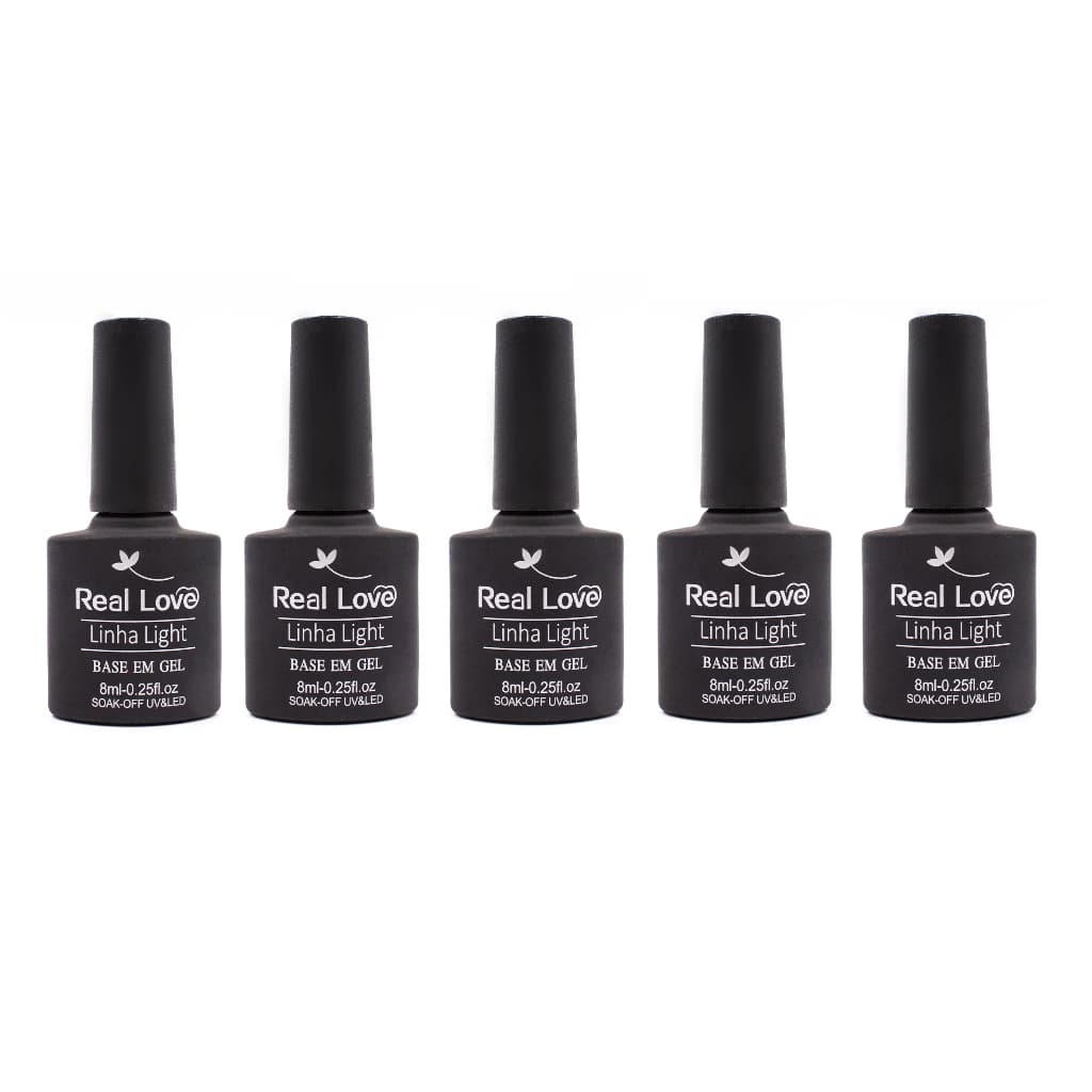 Kit 5 Base De Esmalte Em Gel Para Unhas Band-Aid Linha Light 8ml - Real Love