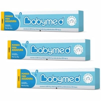 Kit com 3 Pomadas Contra Assaduras Babymed Menino 45g Cada - Cimed